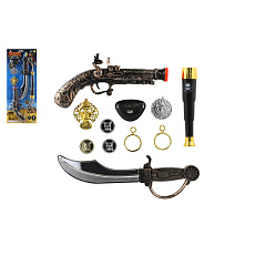 Teddies Pirátská sada plast na kartě 22x55cm Teddies Pirátská sada plast na kartě 22x55cm