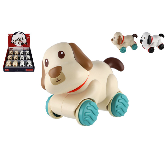 Teddies Pes/Pejsek jezdící plast 11x9cm na zpětné natažení 2 barvy