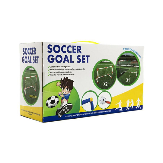 Teddies Branka fotbalová 2ks + míč 88x60x45cm plast v krabici 43x24x16cm