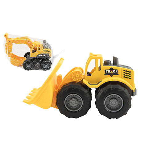 Teddies Stavební stroj plast 18-20cm mix druhů na volný chod v síťce