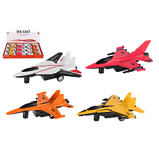 Teddies Letadlo/stíhačka kov/plast 11cm na zpětné natažení 4 barvy