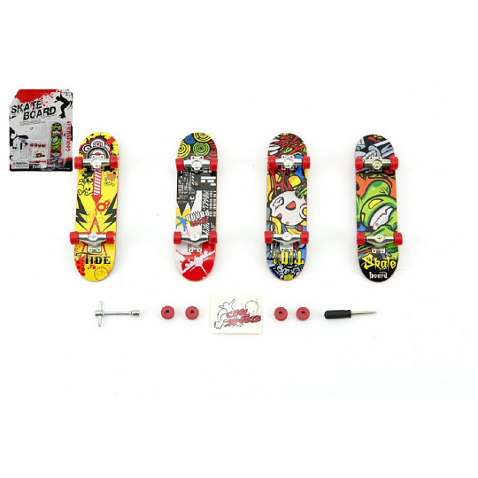 Teddies Skateboard prstový plast 10cm s doplňky asst na kartě Teddies Skateboard prstový plast 10cm s doplňky asst na kartě