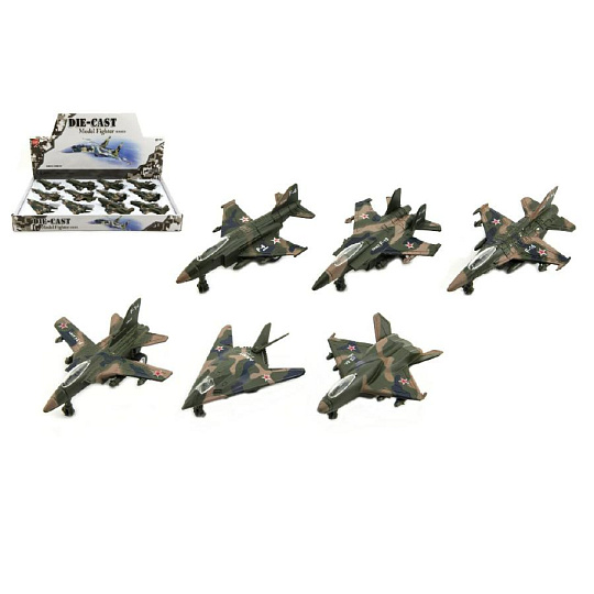 Teddies Letadlo/stíhačka vojenská kov/plast 9cm Teddies Letadlo/stíhačka vojenská kov/plast 9cm