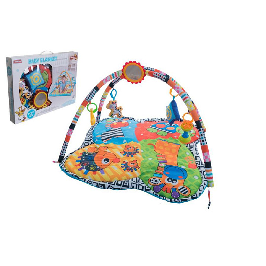 Teddies Hrazda pro děti s podložkou a chrastítky v krabici 62x46x8cm 0m+