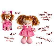 Teddies Panenka Verunka hadrová plyš 20cm česky mluvící na kartě Teddies Panenka Verunka hadrová plyš 20cm česky mluvící na kartě