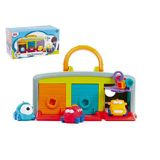 Teddies Garáž s autíčky 3ks + doplňky plast 30x14x13cm v krabici 2+