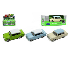 Teddies Auto Welly Trabant 1:60 kov 7cm asst mix barev volný chod v krabičce Teddies Auto Welly Trabant 1:60 kov 7cm asst mix barev volný chod v krabičce