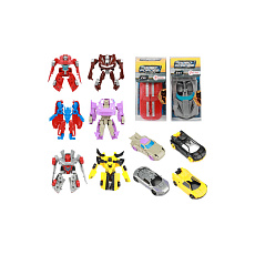 Teddies Transformer auto/robot plast 10cm mix barev v plastové krabičce 5x10,5cm