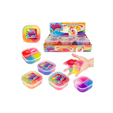 Teddies Sliz - hmota duhová 8,5x8,5cm v plastové krabičce