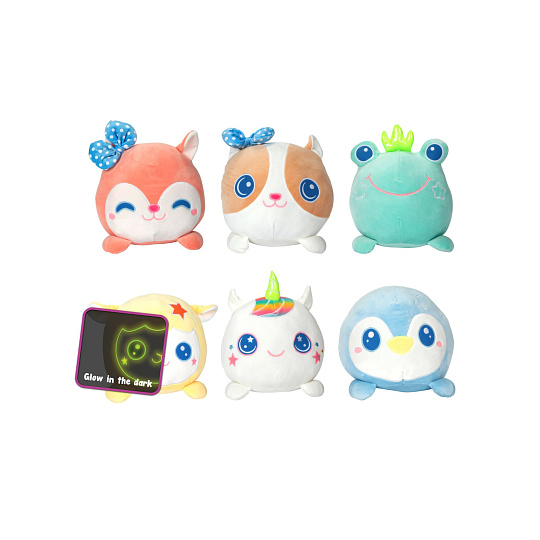 Zvířátko svítící ve tmě plyšové 20x26cm 6 druhů 24m+ Zvířátko svítící ve tmě plyšové 20x26cm 6 druhů 24m+