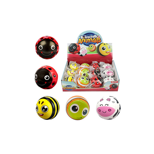 Teddies Míček skákací zvířátko guma 6cm 4 druhy Teddies Míček skákací zvířátko guma 6cm 4 druhy