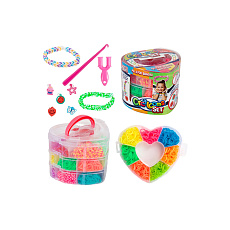 Teddies Udělej si svůj náramek - gumičky 2700ks + náčiní v plastové krabičce tvar srdce 16x13cm Teddies Udělej si svůj náramek - gumičky 2700ks + náčiní v plastové krabičce tvar srdce 16x13cm