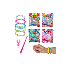Teddies Udělej si svůj náramek - gumičky 5000ks + náčiní 4 barvy v sáčku 17x22cm