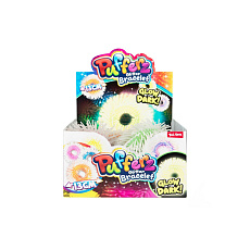 Teddies Náramek svítící ve tmě chlupatý antistresový mačkací silikon 12cm mix barev