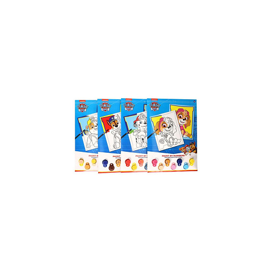 Teddies Malování podle čísel A4 Tlapková patrola/Paw patrol s barvami 4 druhy v papírové krabičce