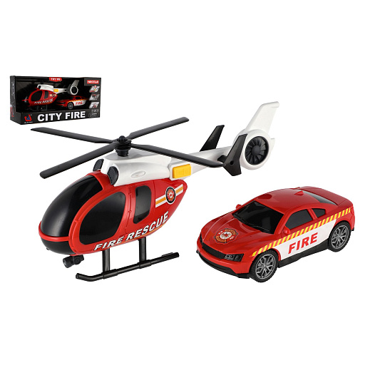 Vrtulník,auto hasiči plast na baterie se světlem se zvukem v krabici 37x17,5x12cm Vrtulník,auto hasiči plast na baterie se světlem se zvukem v krabici 37x17,5x12cm