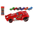 Auto závodní 6ks kov/plast 8cm na volný chod v krabičce 10,5x27,5x4cm