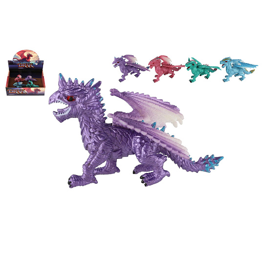 Teddies Drak figurka plast 10cm 4 druhy 12ks v boxu Teddies Drak figurka plast 10cm 4 druhy 12ks v boxu