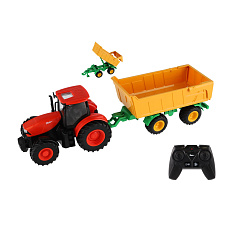 Teddies Traktor Zetor RC s valníkem plast 42cm 2,4GHz dobíjecí pack + baterie se zvukem v krabici
