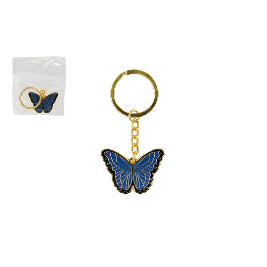 Teddies Přívěsek na klíče/Klíčenka motýl kov 4cm v sáčku Teddies Přívěsek na klíče/Klíčenka motýl kov 4cm v sáčku