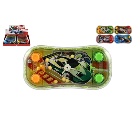 Vodní hra hlavolam auto 13x11cm plast 4 barvy 12ks v boxu Vodní hra hlavolam auto 13x11cm plast 4 barvy 12ks v boxu