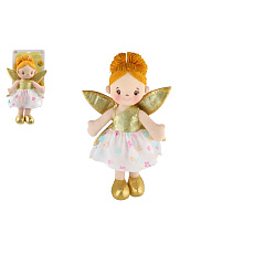 Teddies Panenka víla Pampeliška hadrová/látková 40 cm na kartě v sáčku