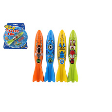 Teddies Torpédo pro potápění plast 13cm 4 barvy na kartě 17x18cm