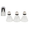 Míčky/Košíčky na badminton bílé 3ks plast v blistru 11x22cm