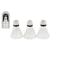 Teddies Míčky/Košíčky na badminton bílé 3ks plast v blistru 11x22cm