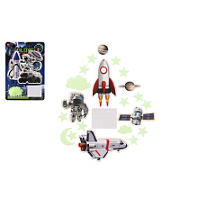 Teddies Vesmír na zeď/strop svítící ve tmě papír/plast 2 druhy na kartě