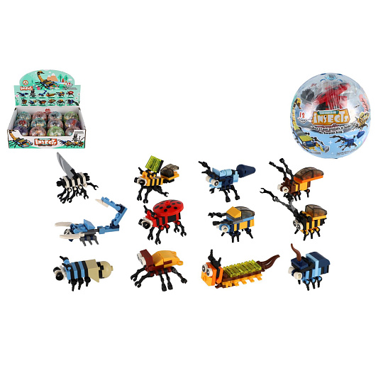 Teddies Stavebnice brouk plast 6cm mix druhů v kouli Teddies Stavebnice brouk plast 6cm mix druhů v kouli