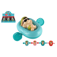 Teddies Panáček na lehátku na natažení do vody plast 13x9cm 4 barvy Teddies Panáček na lehátku na natažení do vody plast 13x9cm 4 barvy