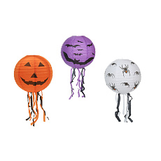Teddies Lampion koule Halloween se střapci papír průměr 30cm (bez hůlky) 3 druhy karneval Teddies Lampion koule Halloween se střapci papír průměr 30cm (bez hůlky) 3 druhy karneval