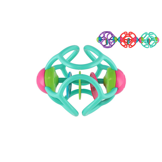 Teddies Chrastítko/Kousátko míček plast 12cm 3 barvy