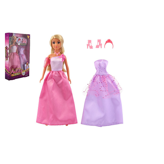 Panenka princezna Anlily plast 30cm s náhradními šaty + doplňky v krabici 19x32x5cm