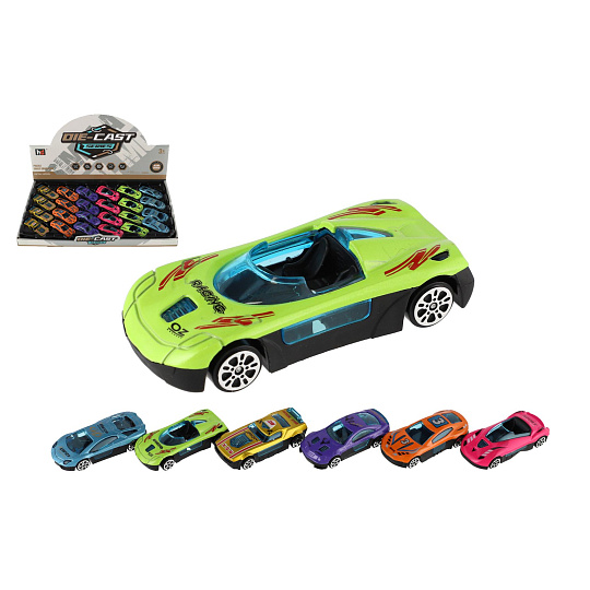 Teddies Auto závodní mini kov/plast 7cm na volný chod 6 barev Teddies Auto závodní mini kov/plast 7cm na volný chod 6 barev