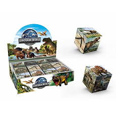 Teddies Kostka hlavolam dinosaurus 3x3x3 plast ve fólii 6x6x6cm