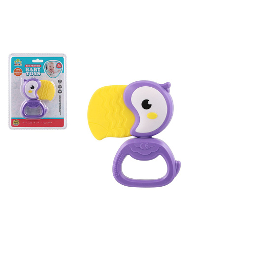 Teddies Chrastítko tukan plast 9x11cm na kartě 0m+