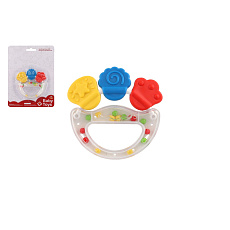 Teddies Chrastítko/Kousátko plast/silikon 10cm na kartě 0m+