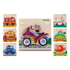 Teddies Vkládačka dřevěná dopravní prostředky mix druhů v sáčku