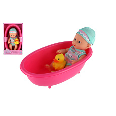 Teddies Miminko panenka s kačenkou 22cm ve vaničce plast v krabici 20x33x10cm Teddies Miminko panenka s kačenkou 22cm ve vaničce plast v krabici 20x33x10cm