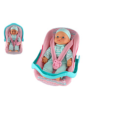 Teddies Panenka miminko plast/látka 30cm měkké tělo v nosítku/autosedačce s dudlíkem 2 barvy Teddies Panenka miminko plast/látka 30cm měkké tělo v nosítku/autosedačce s dudlíkem 2 barvy