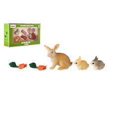 Teddies Králík/Králíček 3ks plast s doplňky v krabičce 16x9,5x4cm Teddies Králík/Králíček 3ks plast s doplňky v krabičce 16x9,5x4cm