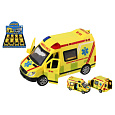 Teddies Auto záchranáři, ambulance plast 14,5cm na baterie se světlem, zvukem na setrvačník