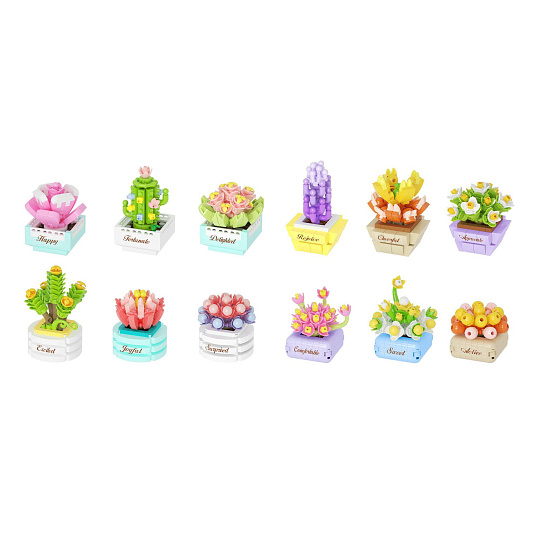 KOCO Stavebnice mini KOCO Sukulent v květináči plast mix druhů KOCO Stavebnice mini KOCO Sukulent v květináči plast mix druhů