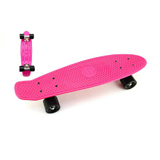 Teddies Skateboard - pennyboard 60cm nosnost 90kg, kovové osy, růžová barva, černá kola Teddies Skateboard - pennyboard 60cm nosnost 90kg, kovové osy, růžová barva, černá kola