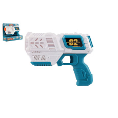 Teddies Bublifuk pistole s náplní plast 19cm na baterie v krabici 21x17x7cm