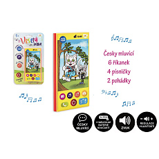 Teddies Veselý Mobil Telefon plast česky mluvící 7,5x15cm na baterie se zvukem na kartě