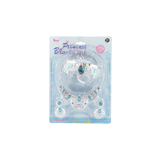 Teddies Sada krásy plast korunka + náhrdelník + naušnice na kartě 20x28cm