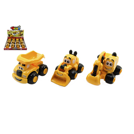 Teddies Auto stavební pro nejmenší plast 9cm 3 druhy na volný chod Teddies Auto stavební pro nejmenší plast 9cm 3 druhy na volný chod